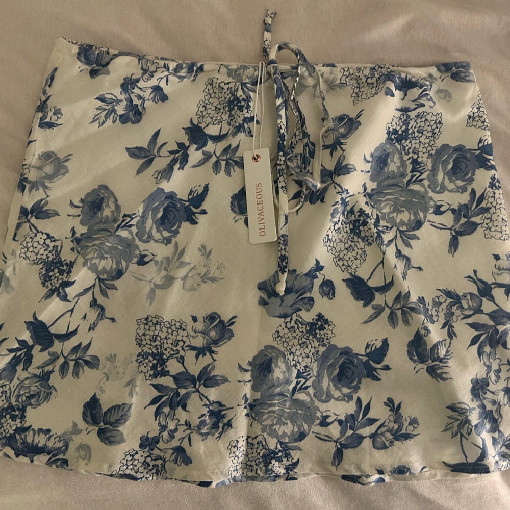Blue Floral Skirt